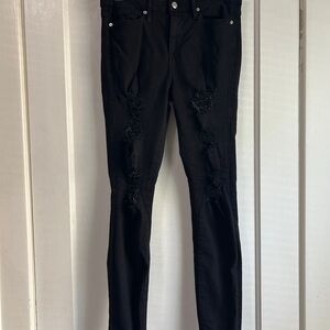 Women’s Good American Black Distressed Denim Jeans - Size 8/29